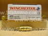 50 Round Box - 45 Auto Winchester 185 Grain FMJ Ammo - USA45A